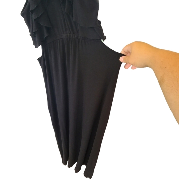 American Eagle Outfitters Long Maxi Dress with cutouts & slit size Medium Black - Picture 5 of 7